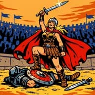 Illustration for the word Vanquish